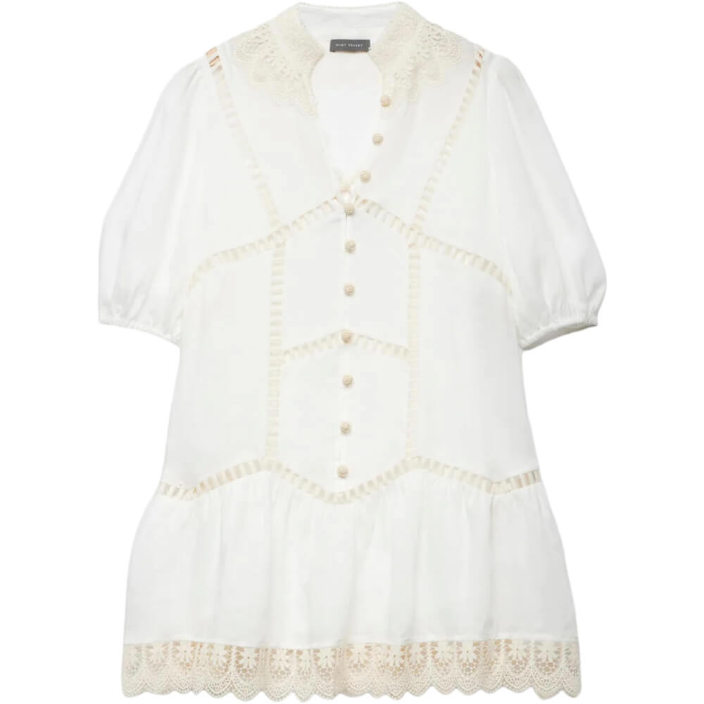 Mint Velvet White Embroidered Mini Dress